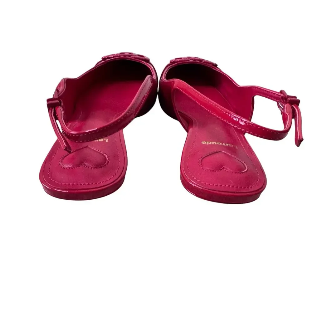 LARROUDE Franca Pumps in Patent Leather Scarlet Red Size 7 - Picture 6 of 8